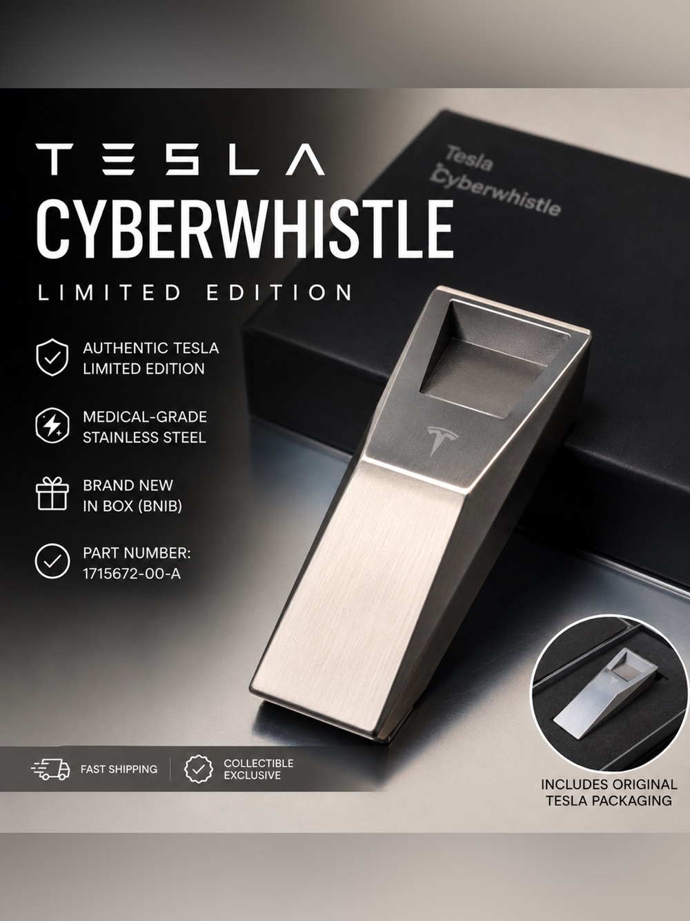 Tesla Cyberwhistle Limited Edition Cybertruck Collectible (BNIB)